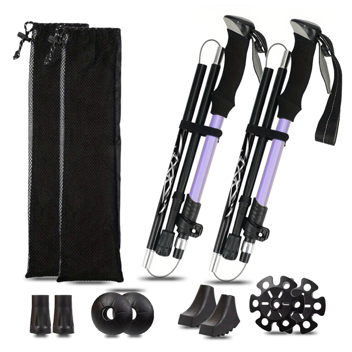Ultralight Aluminum 5-Section Folding Trekking Pole For Hiking
