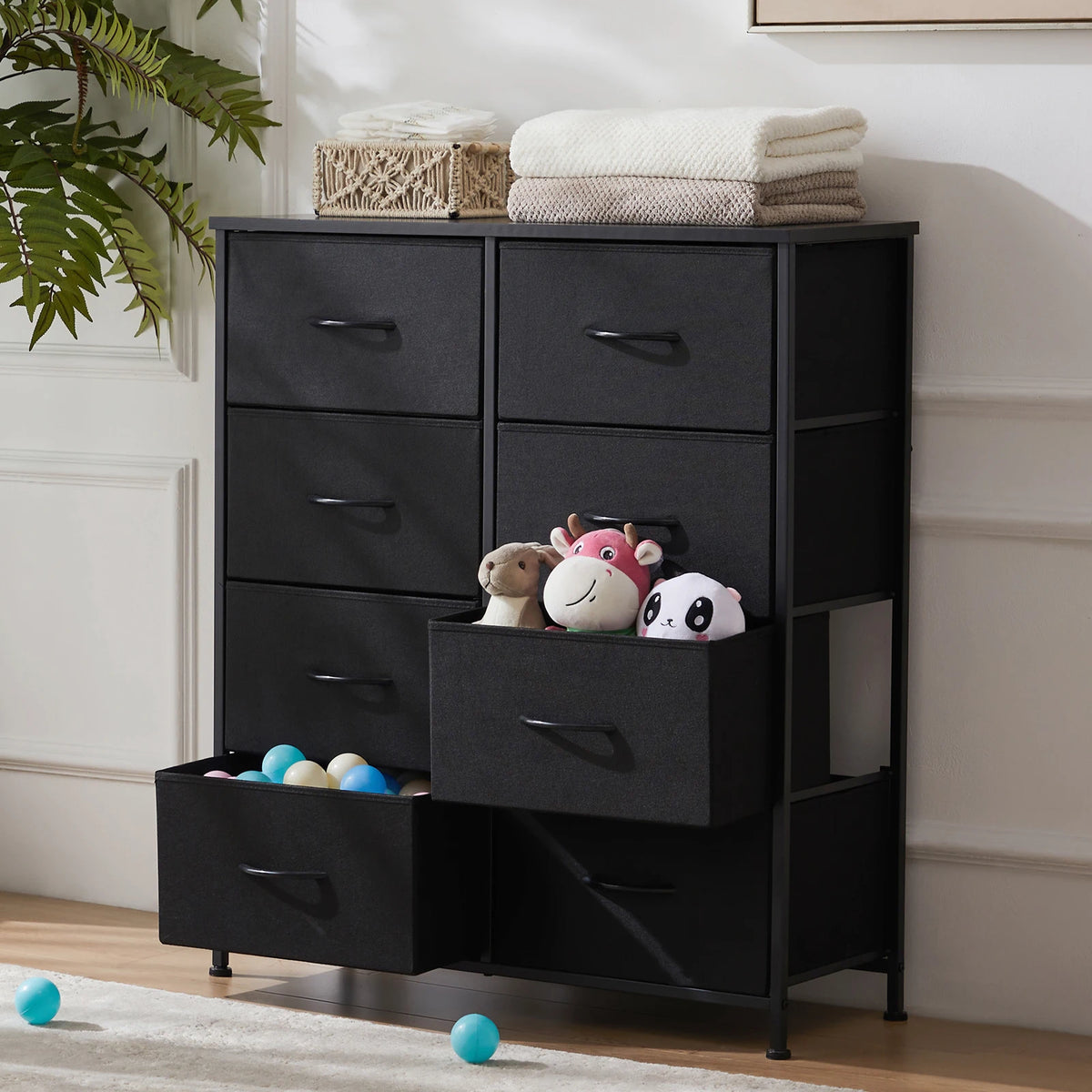 MCQ Modern Fabric Storage Cabinet With Drawers For Living Room