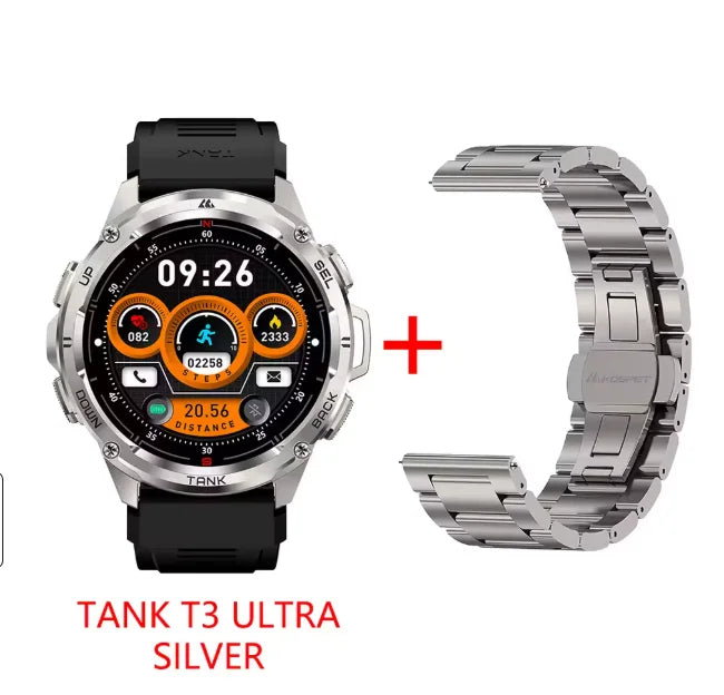 Kospet Tank T3 Ultra Rugged Gps Smartwatch Amoled Fitness Bluetooth