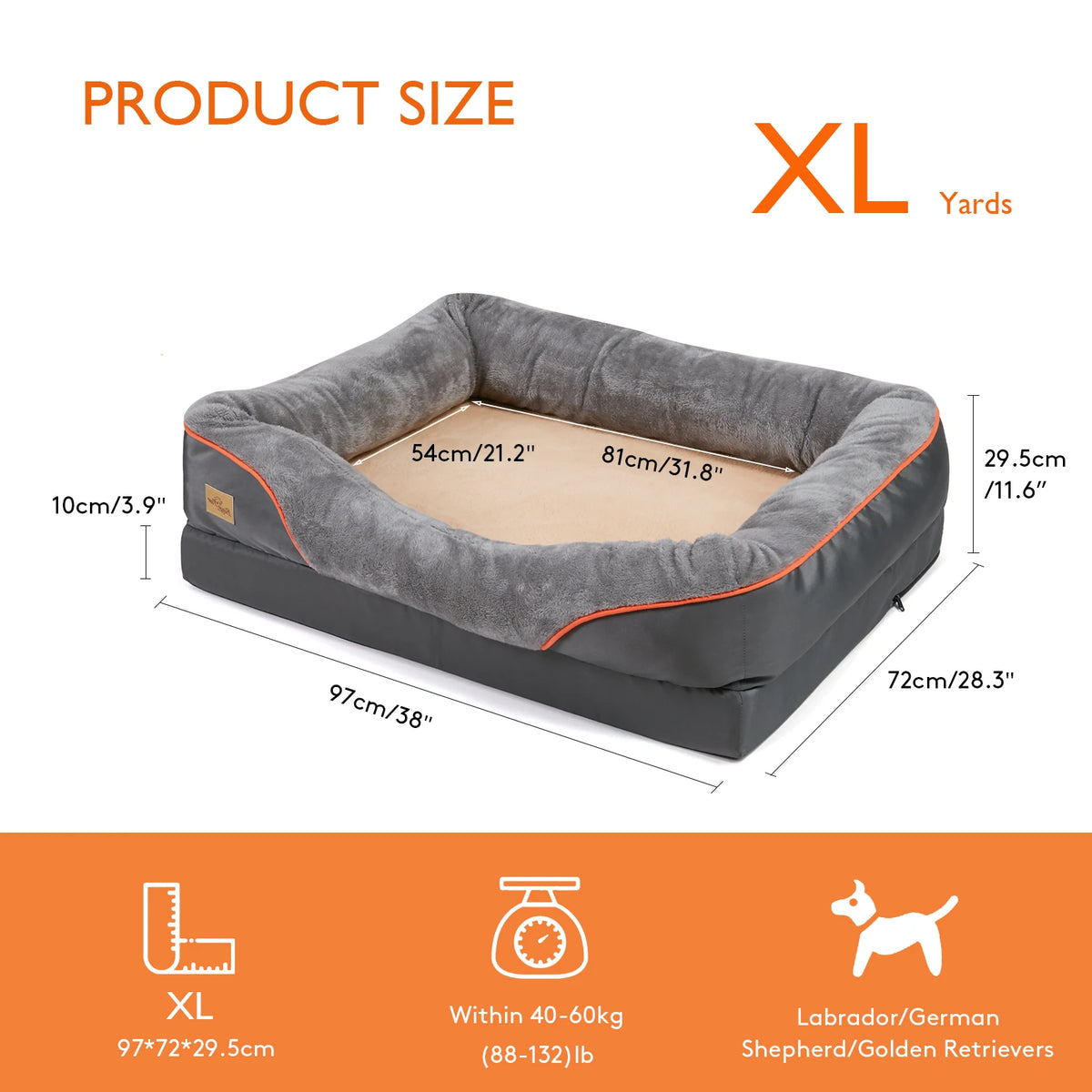 BINGOPAW Comfortable Washable Waterproof Dog Bed With Removable Cover