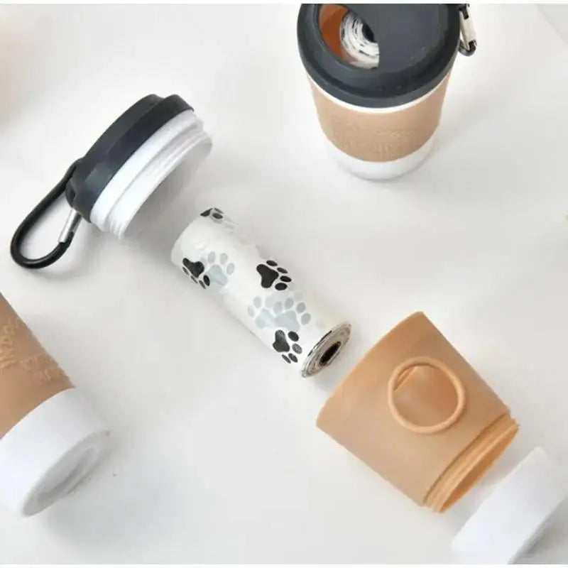 Portable Dog Waste Bag Dispenser With Coffee Cup Design