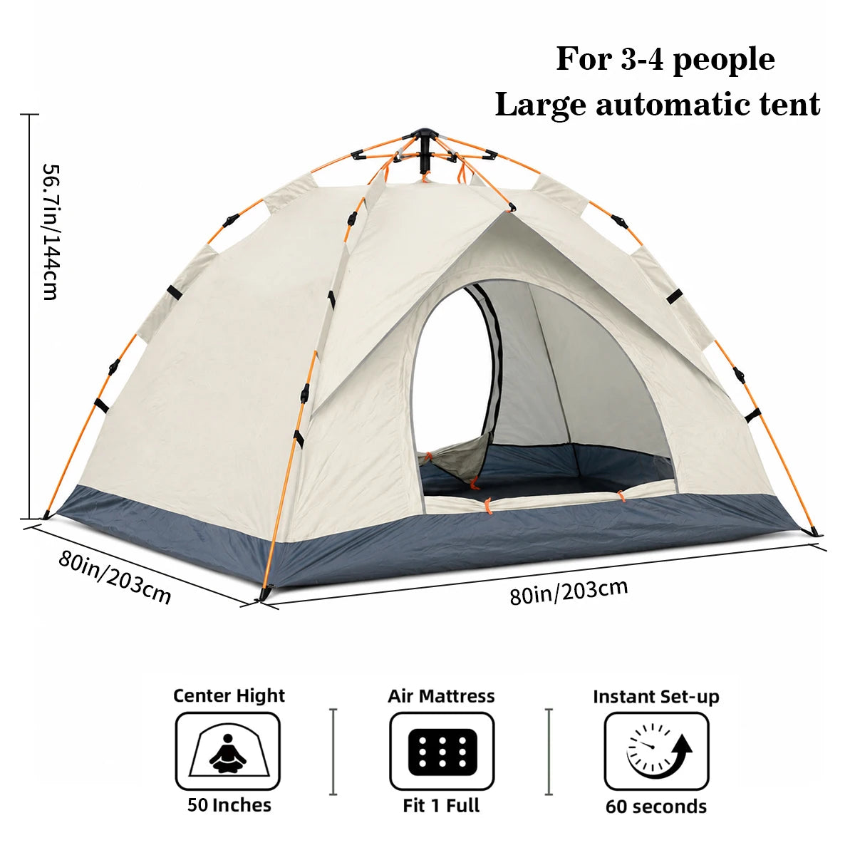 TribeNest Automatic Pop Up Camping Tent Windproof And Rainproof