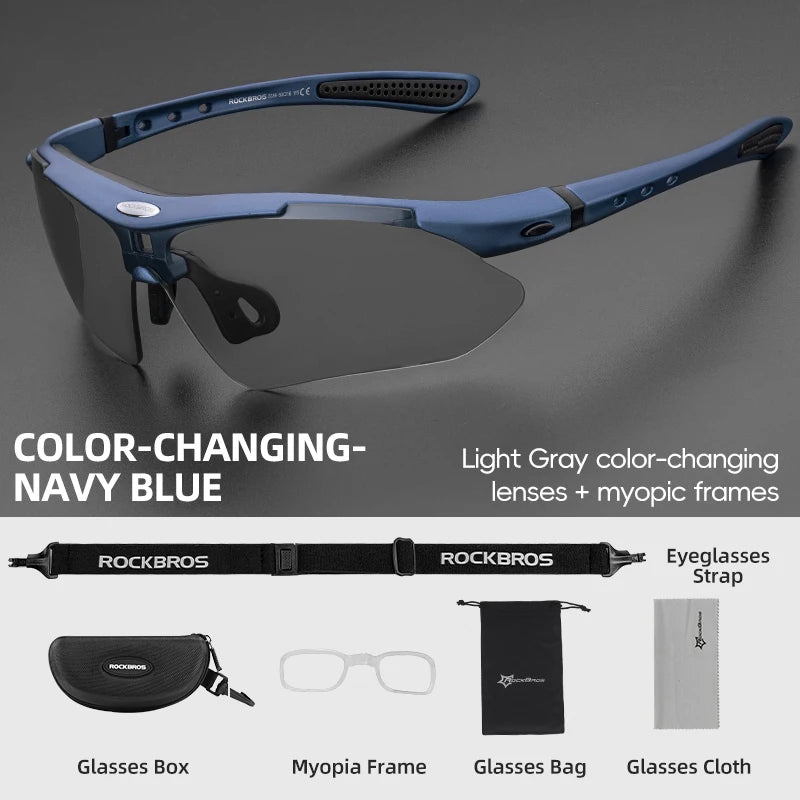 Rockbros Cycling Photochromic Sunglasses With UV400 Protection Lens