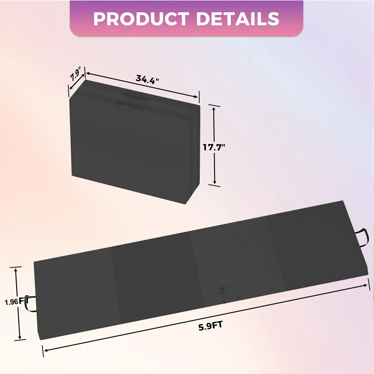 HiMISS Thick Foldable Gymnastics Exercise Mat For Home Training