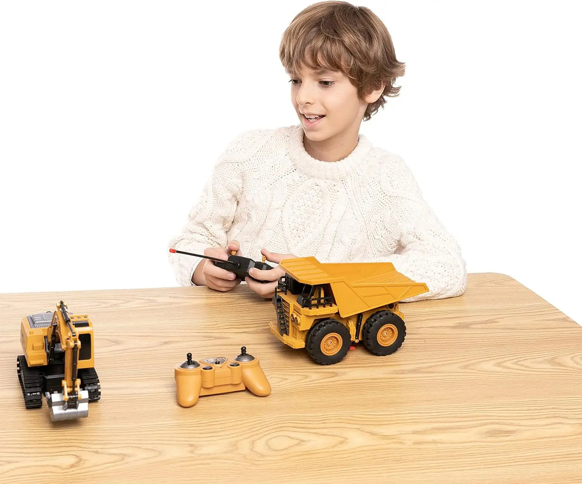Joyfy 2Pcs RC Construction Vehicle Toy Set Excavator And Truck