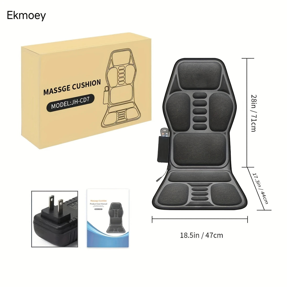 Ekmoey Massage Seat Cushion With Vibration And Heating Pad