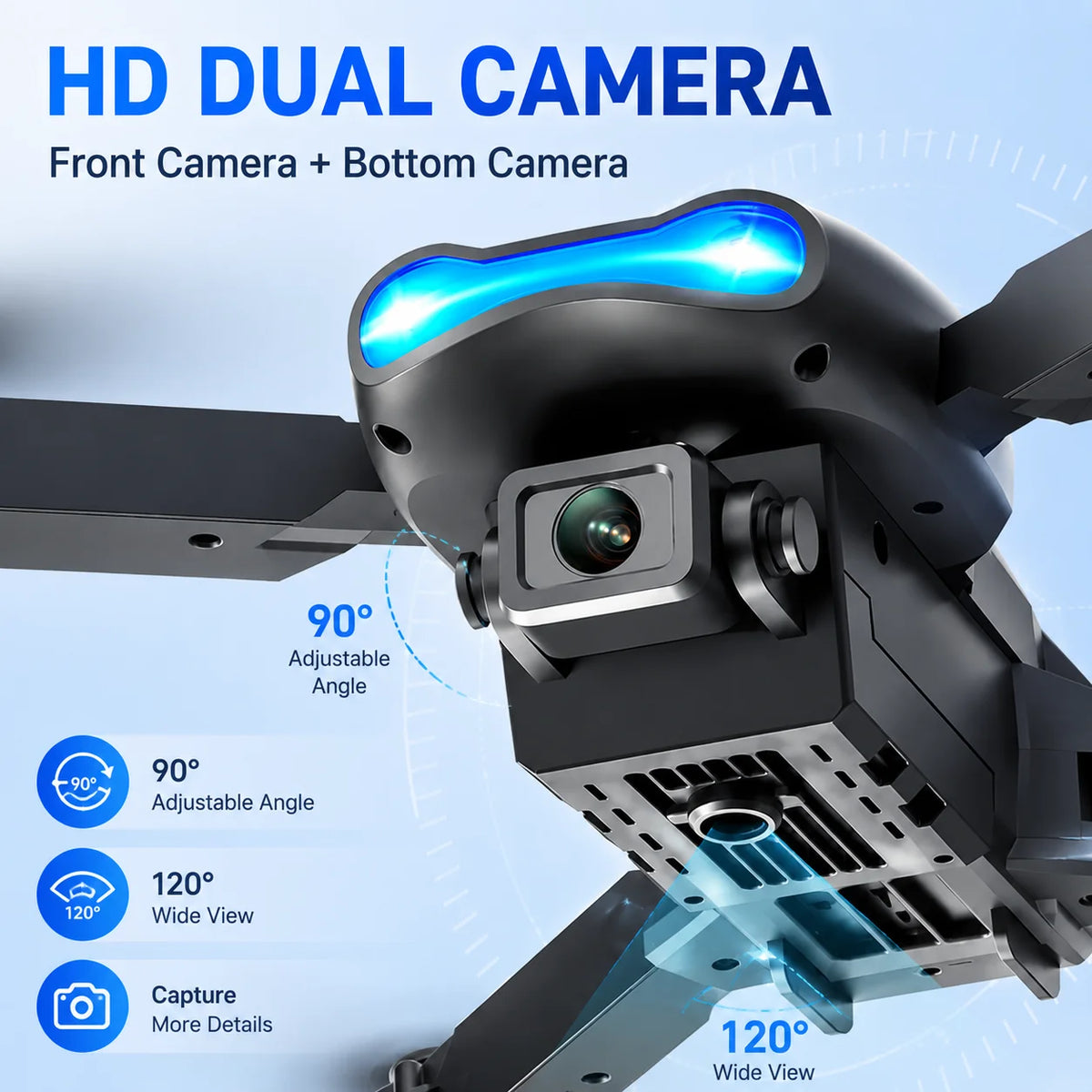 ZNLYRION Foldable FPV Drone Dual Camera Optical Flow Hover