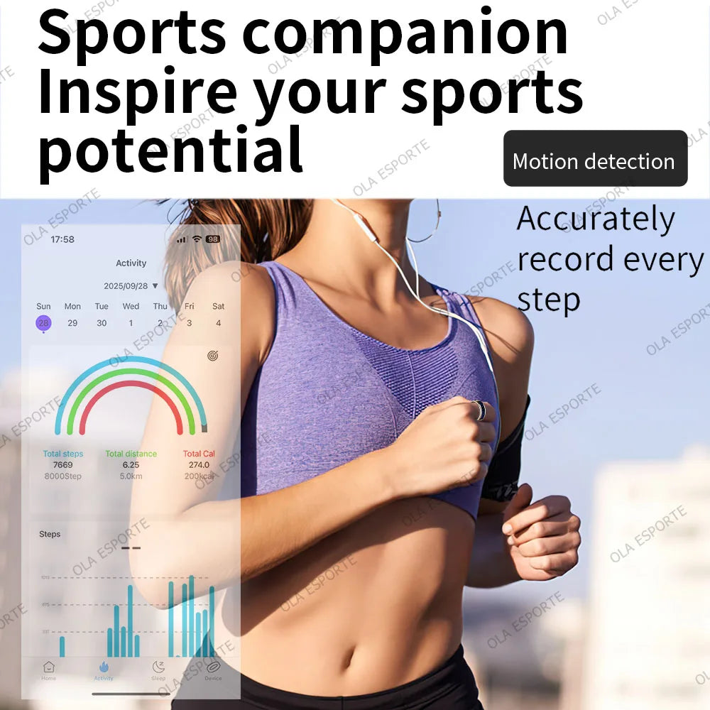 Ola Esporte Smart Ring With LED Display And Health Monitoring