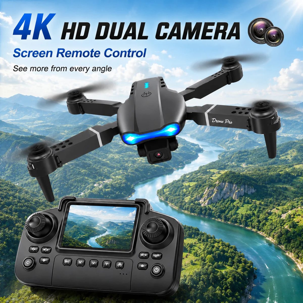 ZNLYRION 4K Dual Camera Foldable RC Drone With Intelligent Flight