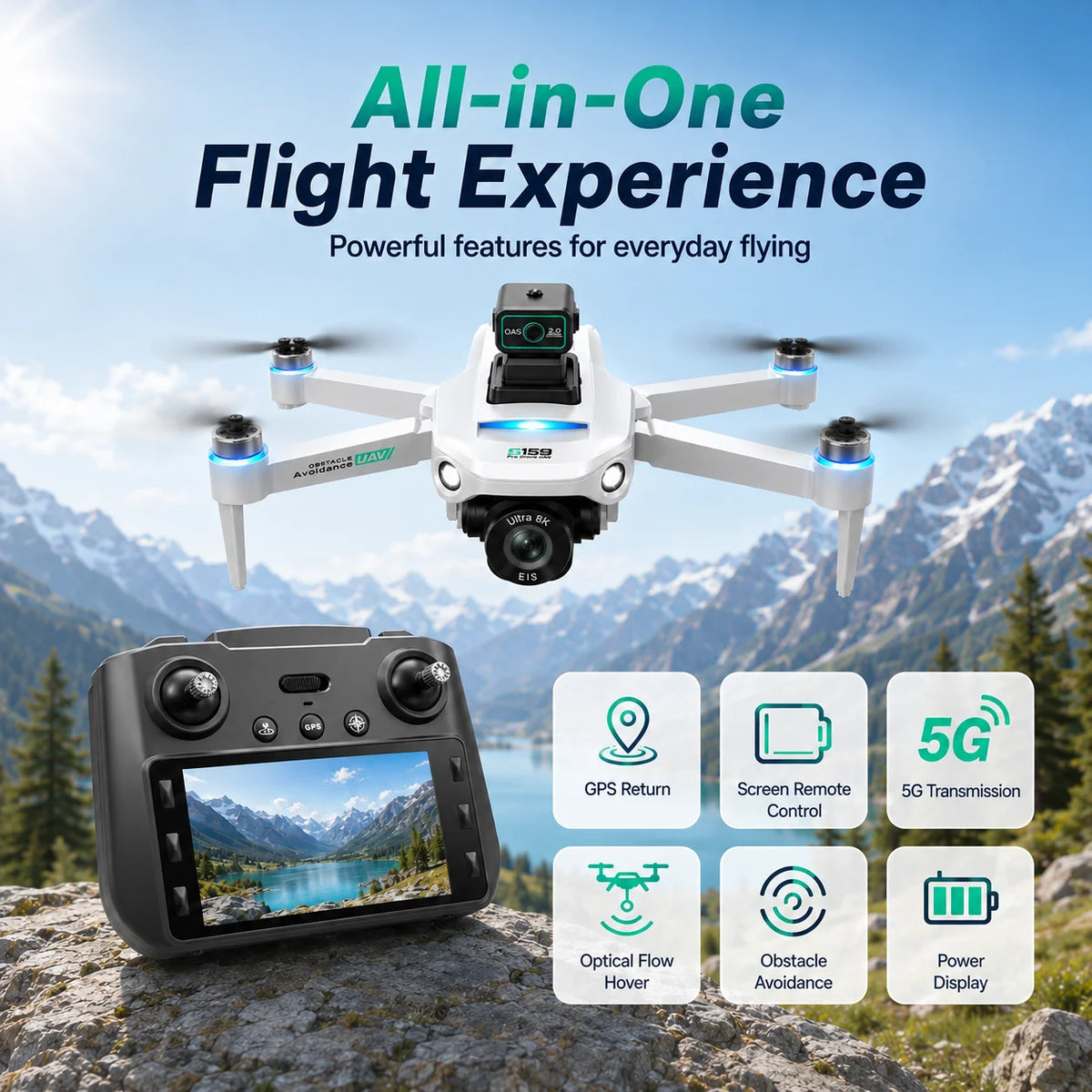 Znlyrion S159 GPS Drone With 8K Camera And Obstacle Avoidance