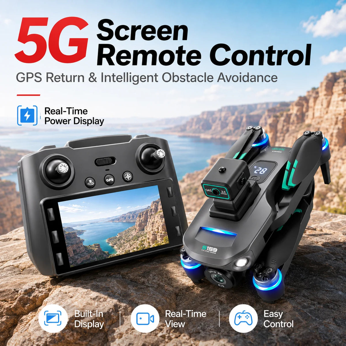 Znlyrion S159 GPS Drone With 8K Camera And Obstacle Avoidance