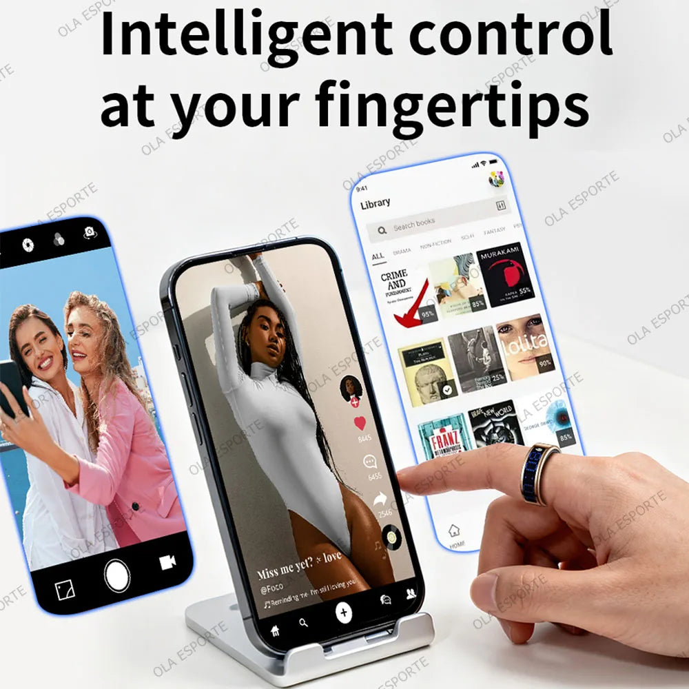Ola Esporte Smart Ring With LED Display And Health Monitoring