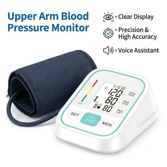 Automatic Upper Arm Blood Pressure Monitor With Voice Readout