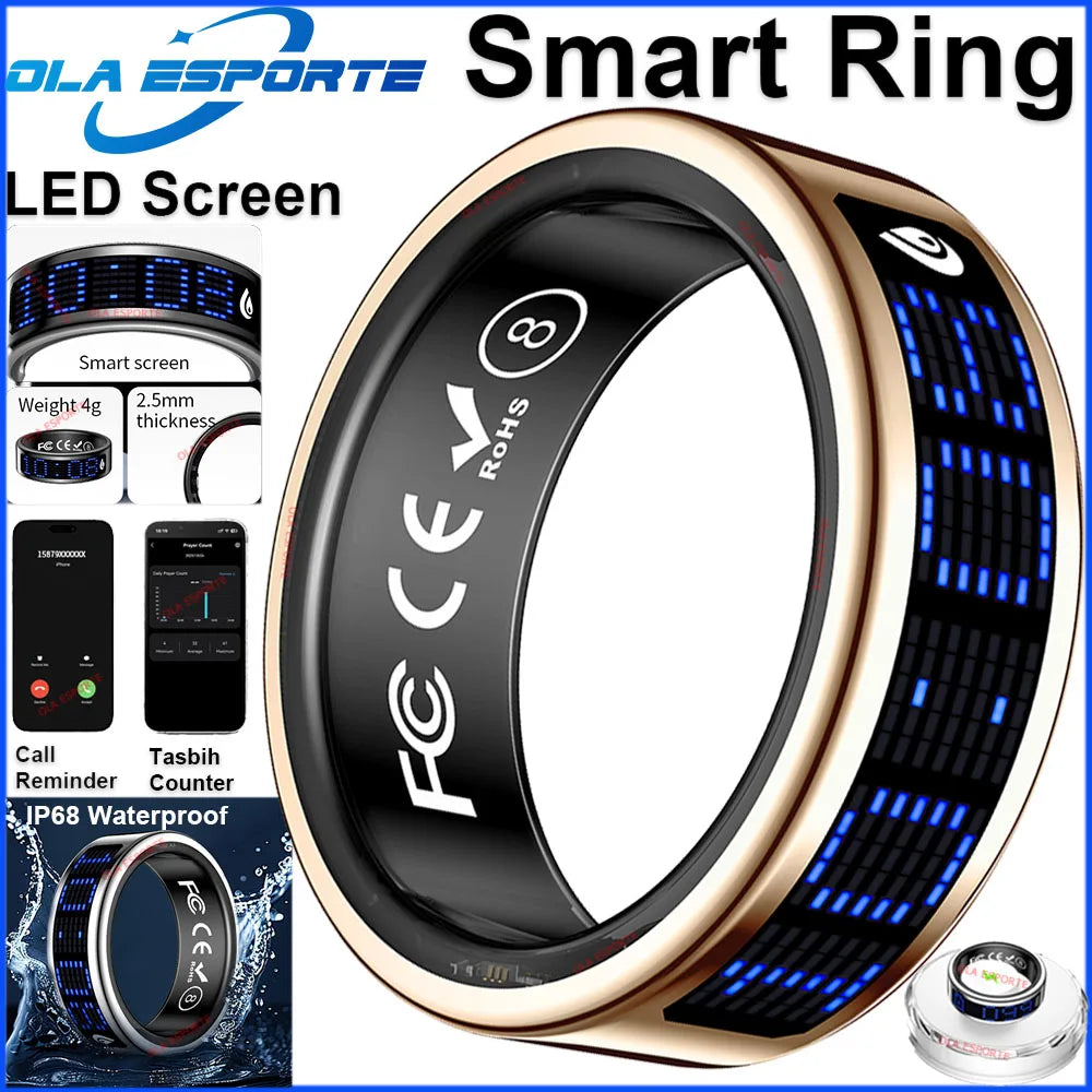 Ola Esporte Smart Ring With LED Display And Health Monitoring