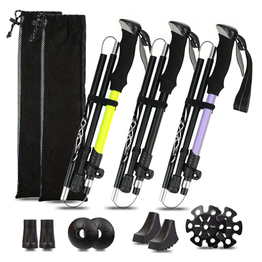 Ultralight Aluminum 5-Section Folding Trekking Pole For Hiking