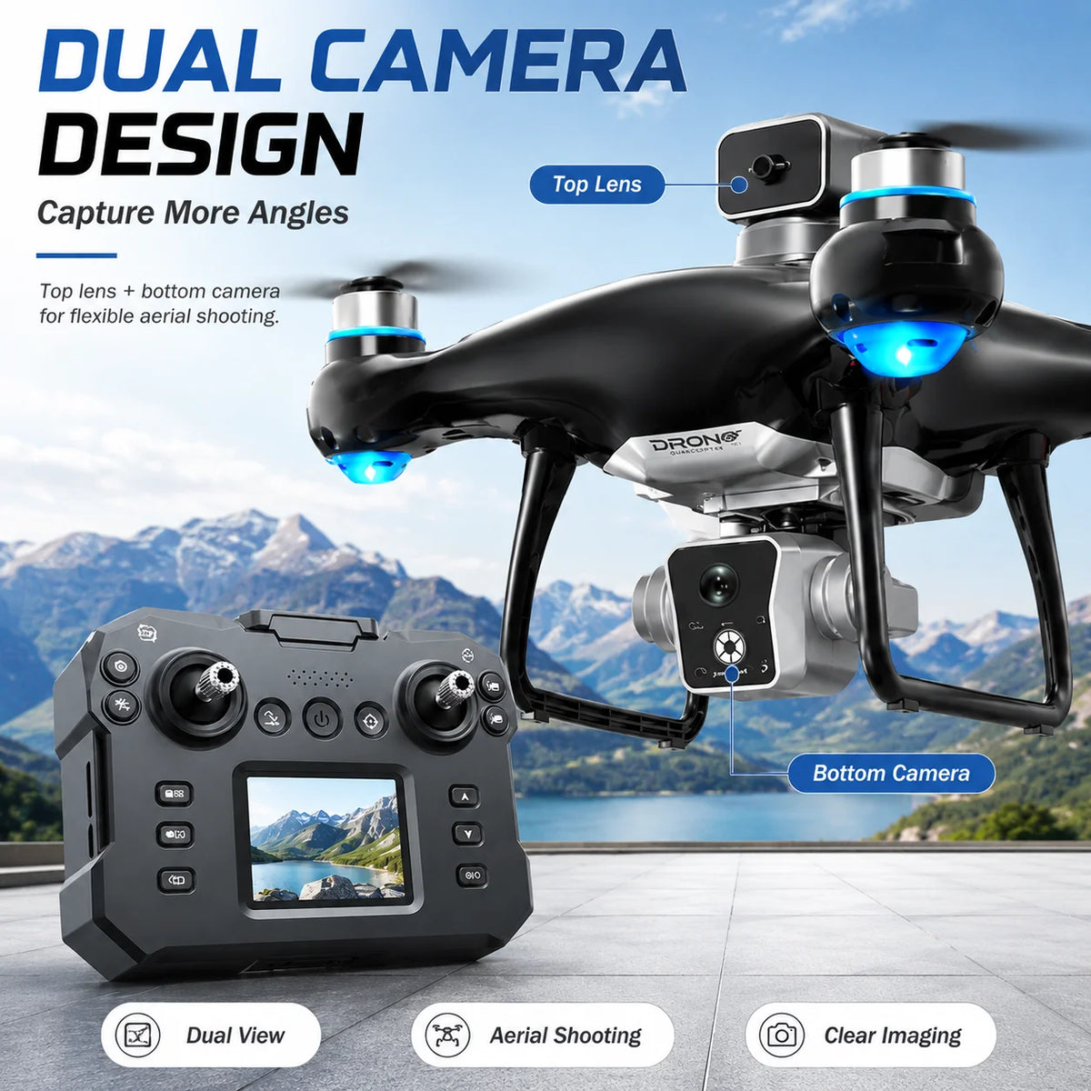ZNLYRION Brushless Obstacle Avoidance HD Dual Camera RC Quadcopter