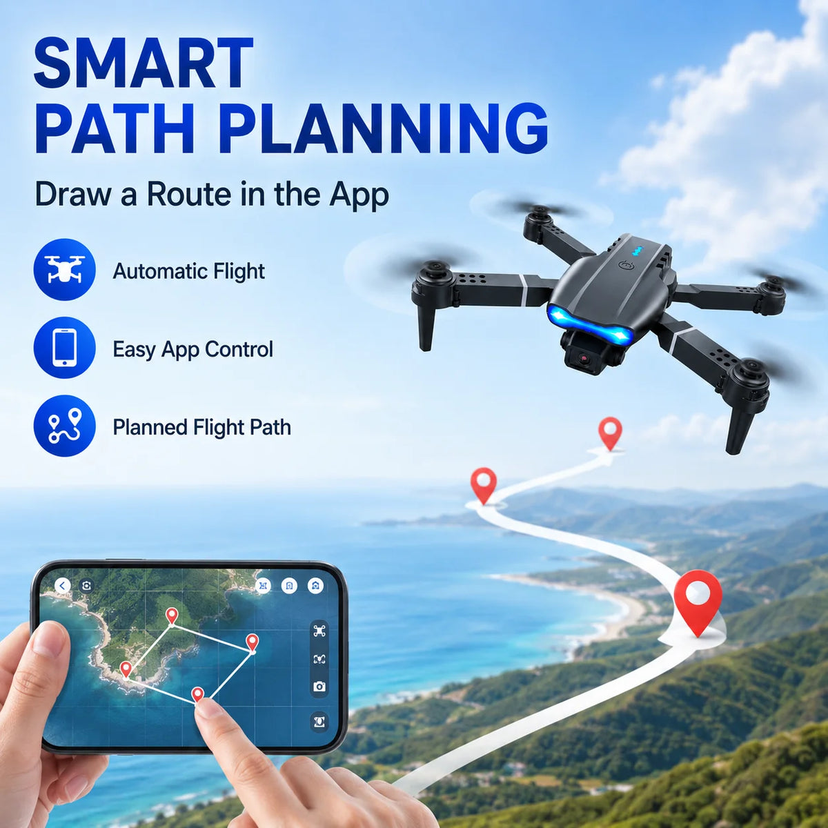 ZNLYRION Foldable FPV Drone Dual Camera Optical Flow Hover