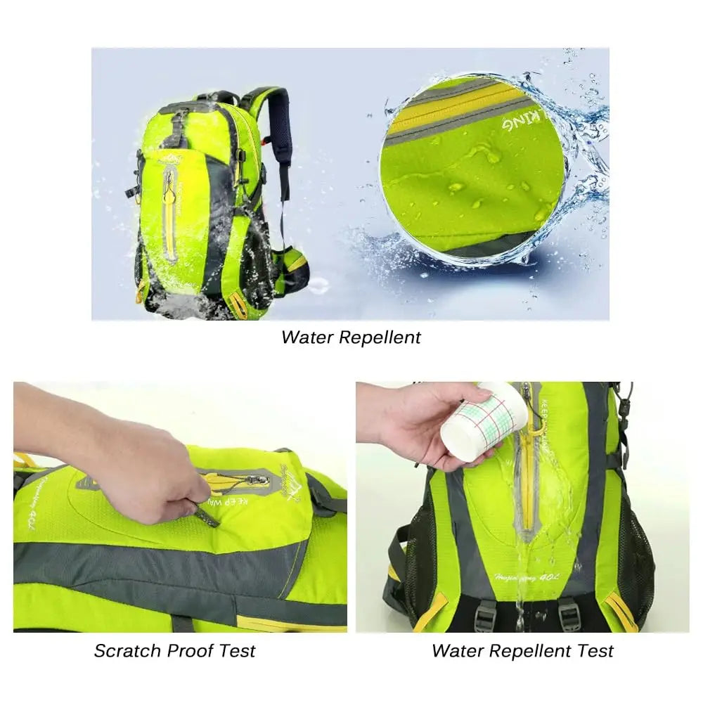 Waterproof Nylon Hiking Backpack With Large Capacity For Outdoor Travel