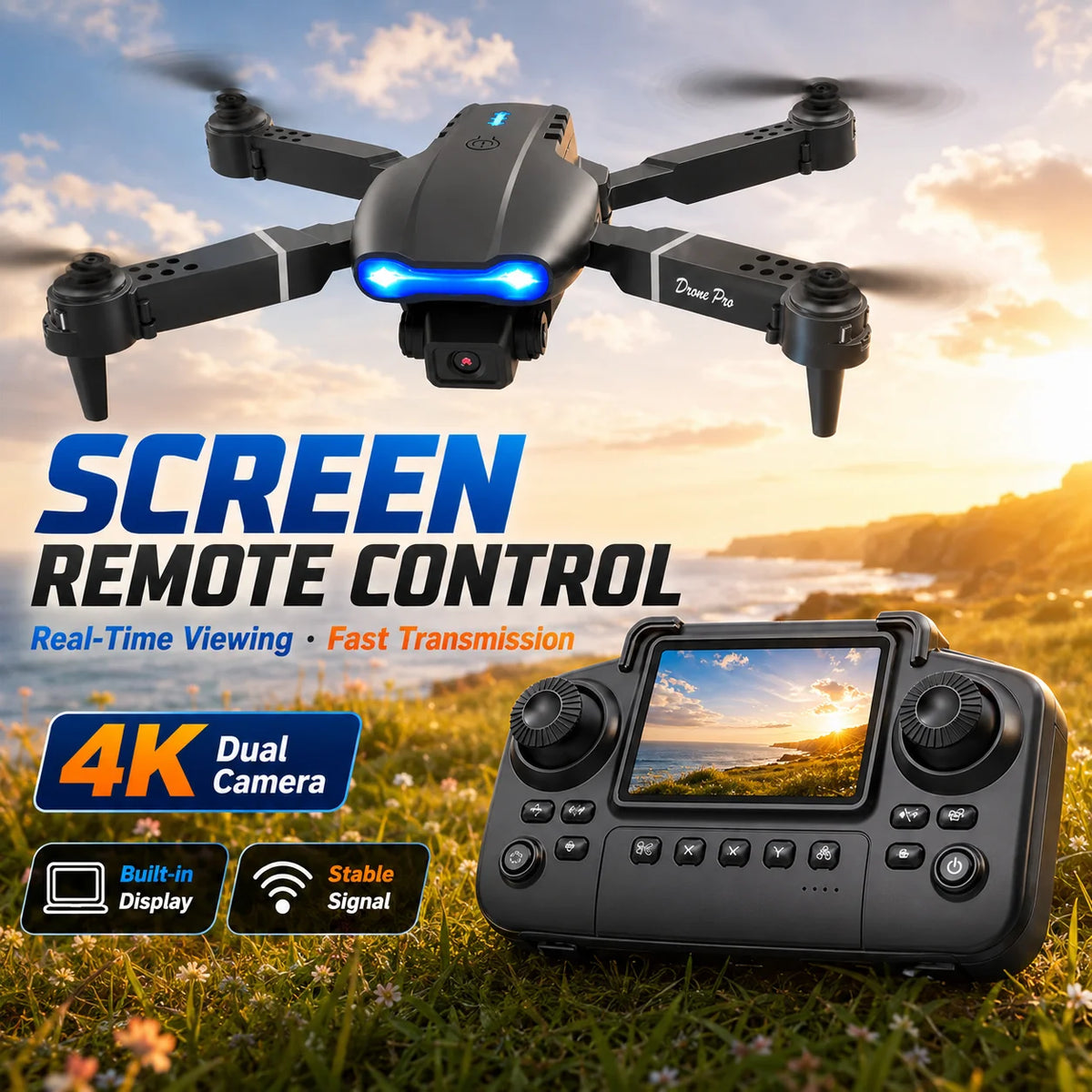 ZNLYRION 4K Dual Camera Foldable RC Drone With Intelligent Flight