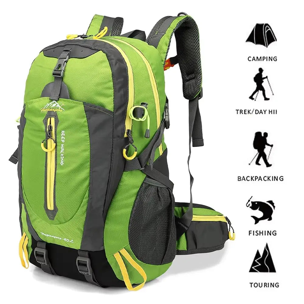 Waterproof Nylon Hiking Backpack With Large Capacity For Outdoor Travel