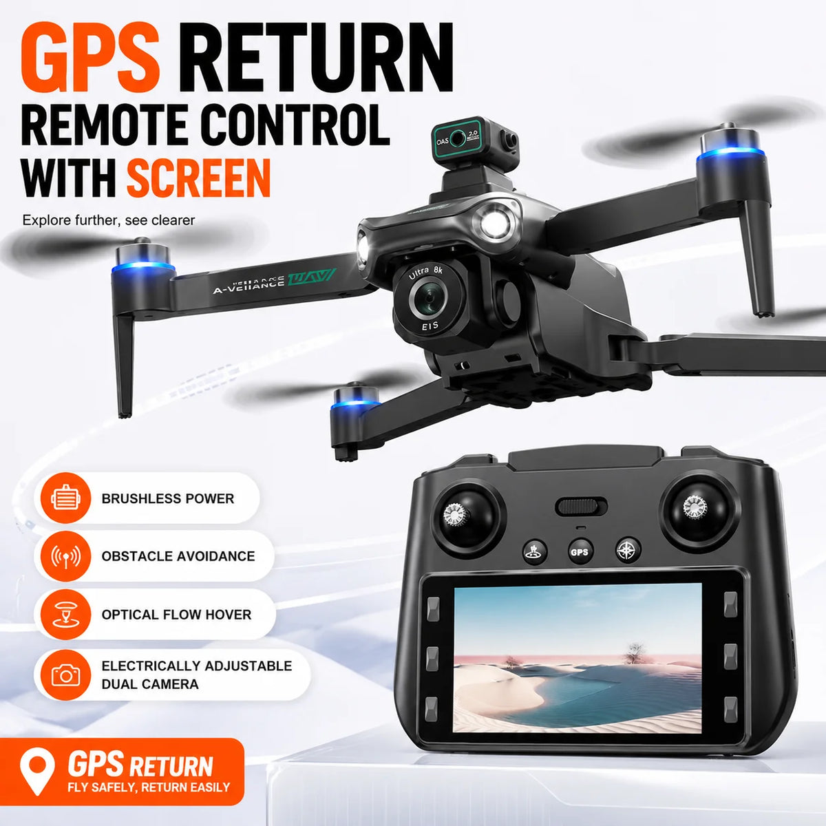 Znlyrion S159 GPS Drone With 8K Camera And Obstacle Avoidance
