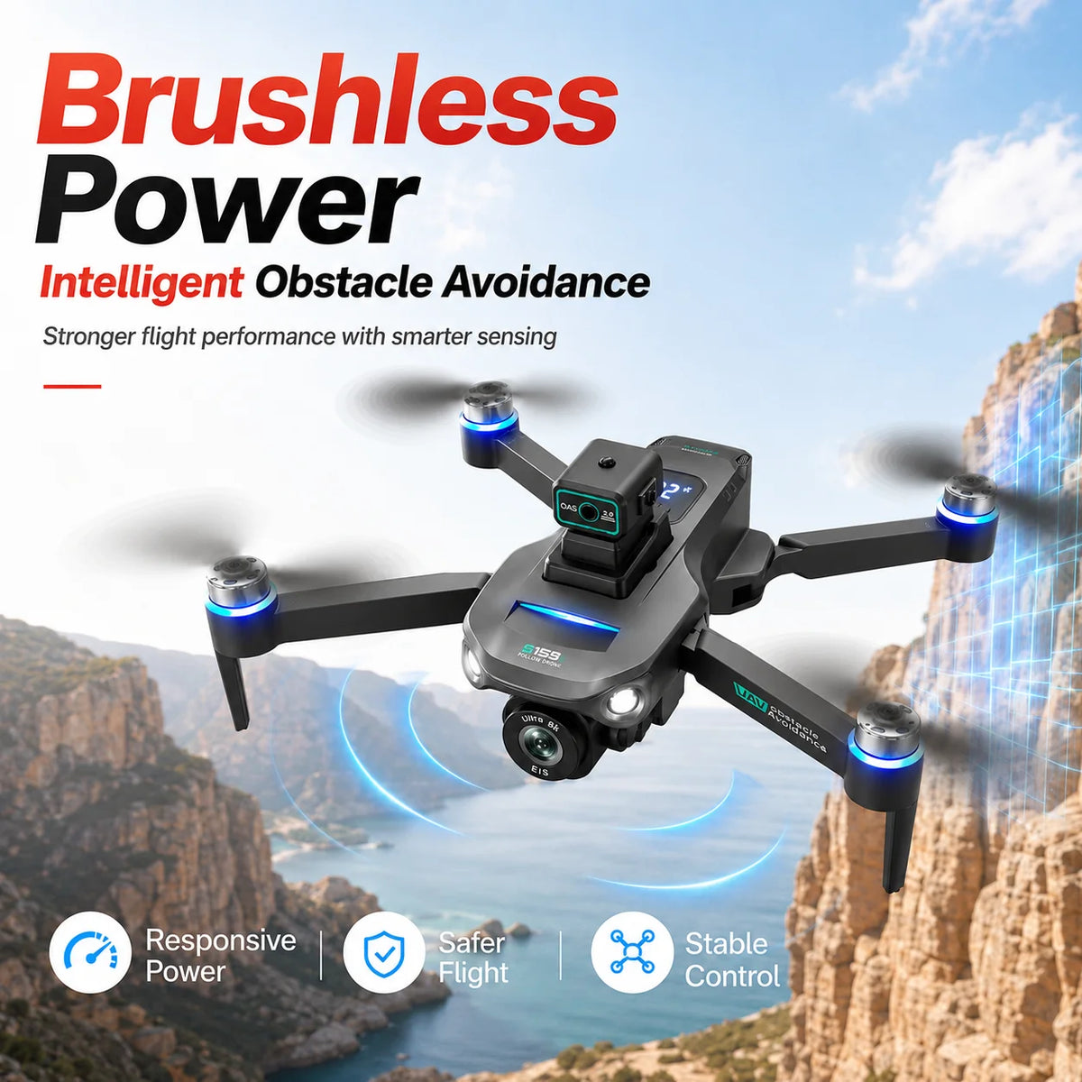 Znlyrion S159 GPS Drone With 8K Camera And Obstacle Avoidance