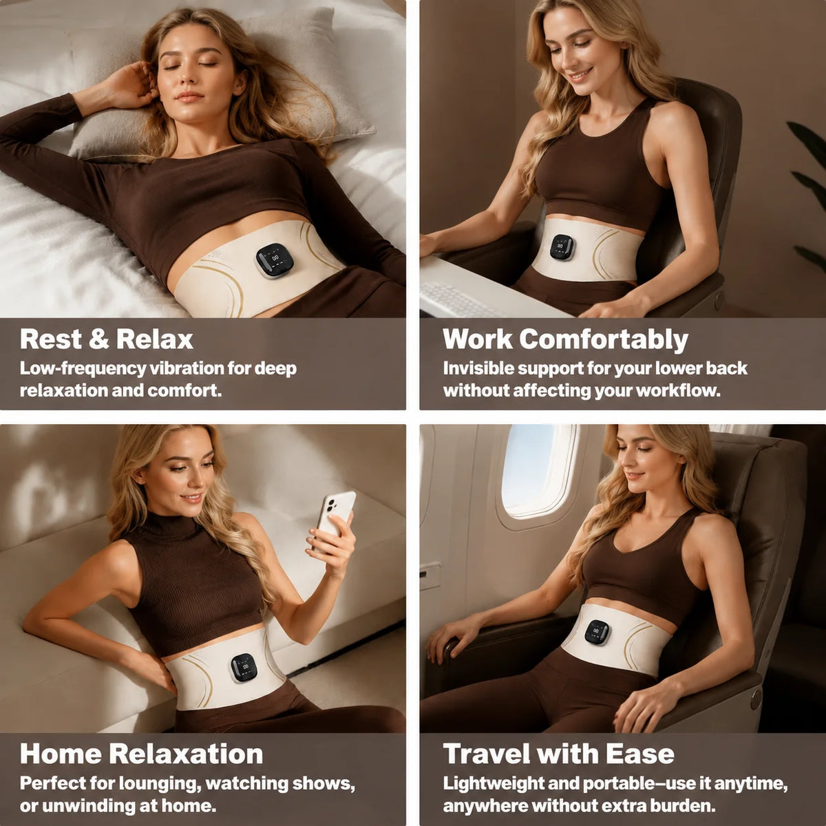 Jitesy Red Blue Light EMS Abdominal Muscle Stimulator Belt