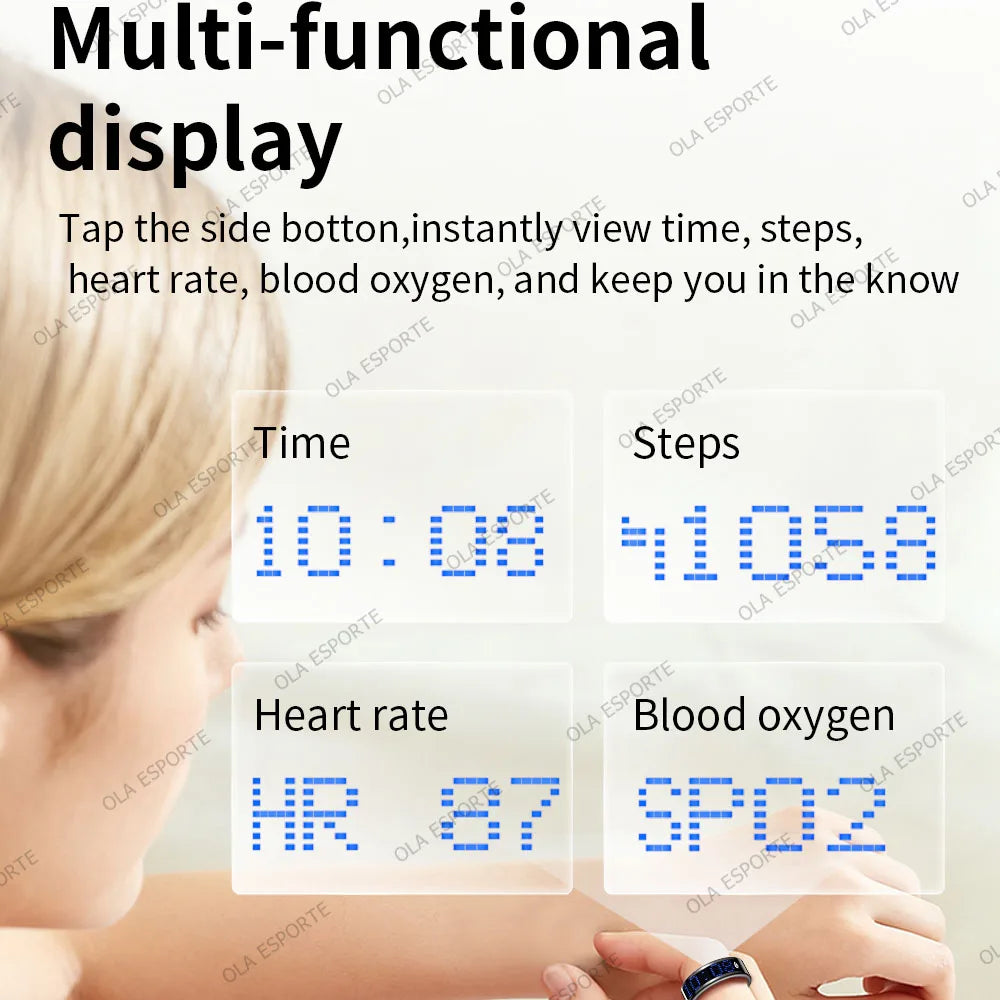 Ola Esporte Smart Ring With LED Display And Health Monitoring