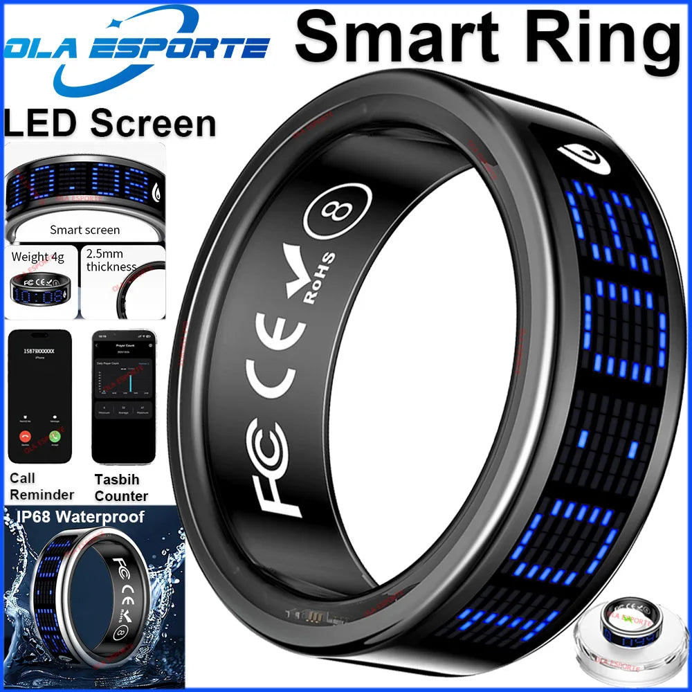Ola Esporte Smart Ring With LED Display And Health Monitoring
