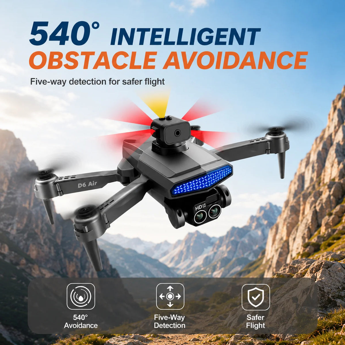 ZNLYRION D6 Foldable 4K Camera FPV Drone With Optical Flow