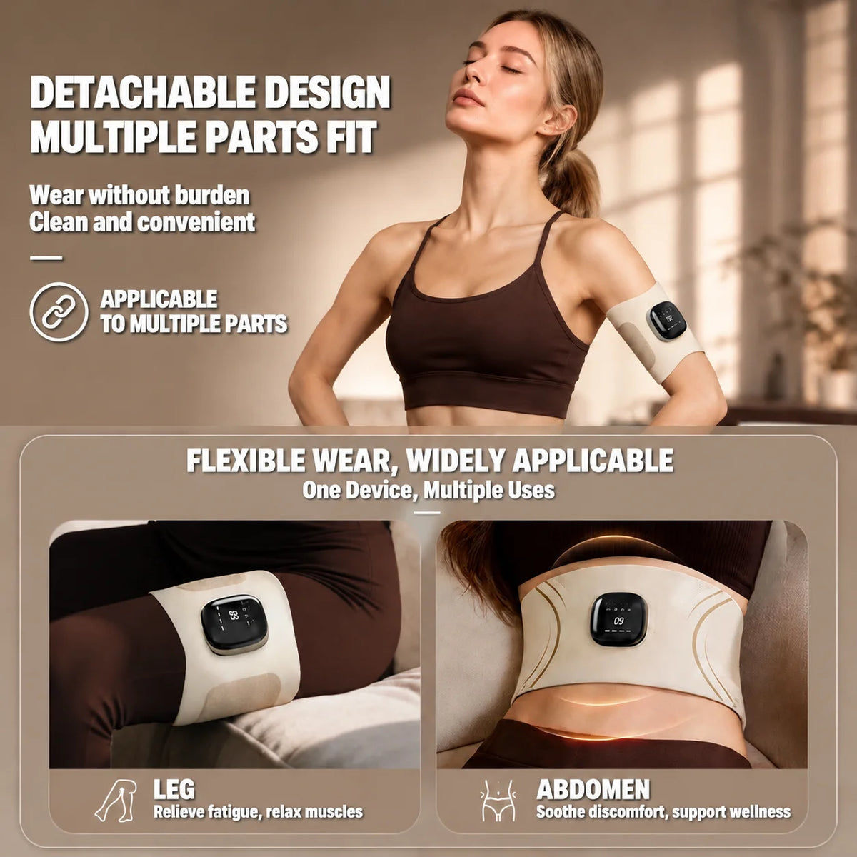 Jitesy Red Blue Light EMS Abdominal Muscle Stimulator Belt