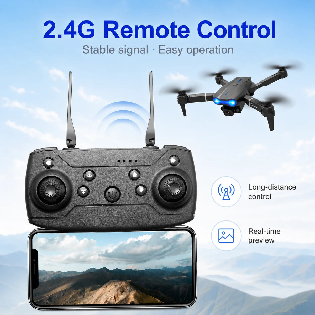 ZNLYRION Foldable FPV Drone Dual Camera Optical Flow Hover