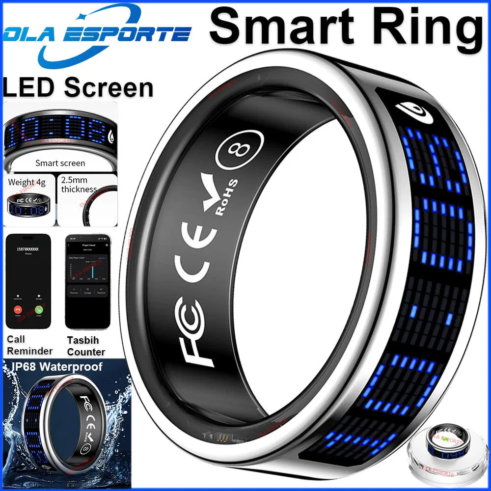 Ola Esporte Smart Ring With LED Display And Health Monitoring