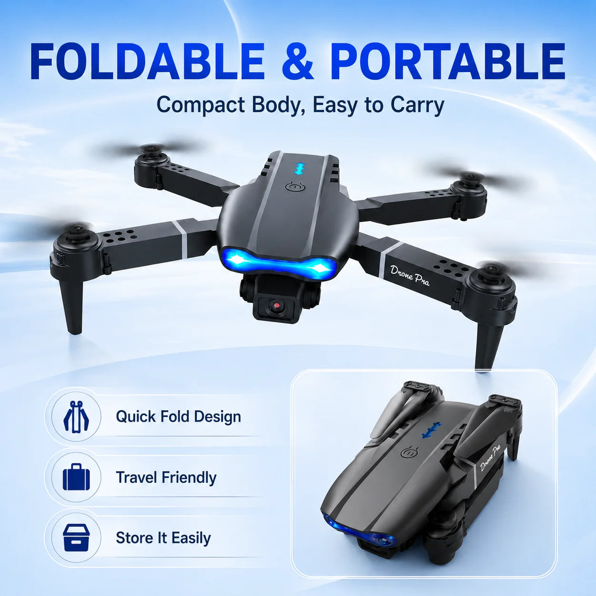 ZNLYRION Foldable FPV Drone Dual Camera Optical Flow Hover
