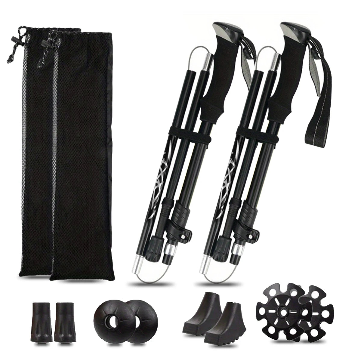 Ultralight Aluminum 5-Section Folding Trekking Pole For Hiking