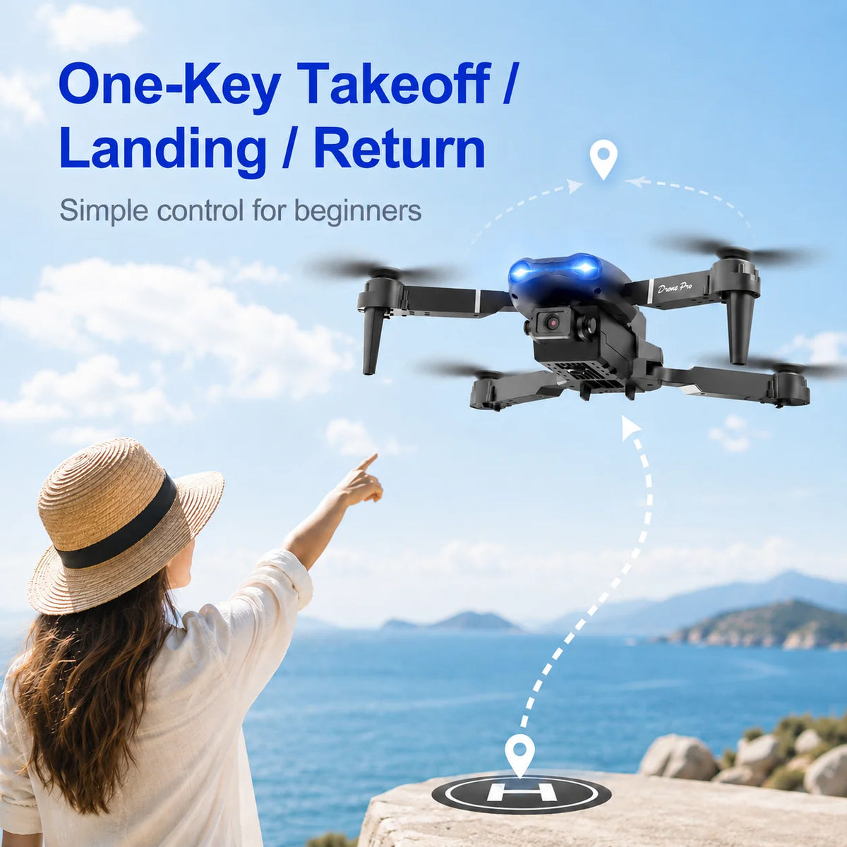 ZNLYRION Foldable FPV Drone Dual Camera Optical Flow Hover