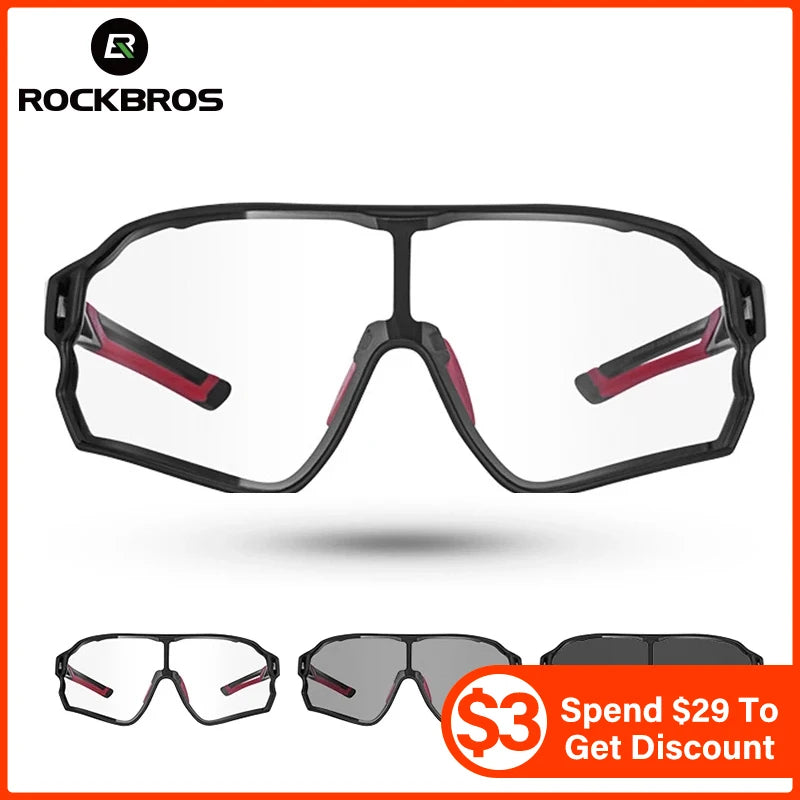 Rockbros Photochromic Cycling Sunglasses With UV400 Protection