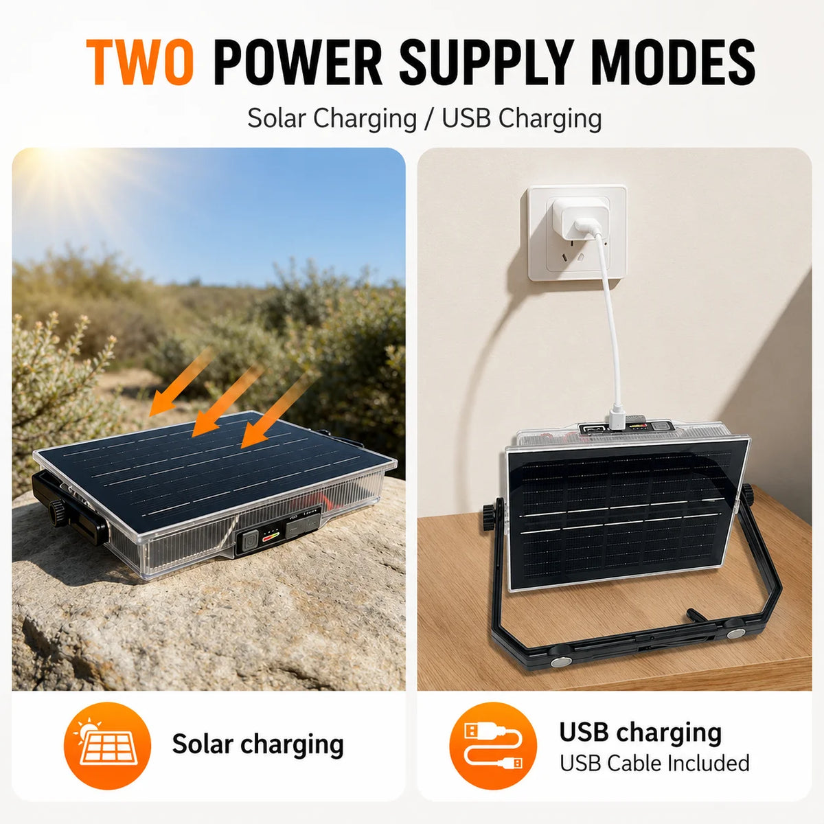 Morglad Solar Rechargeable Camping Lantern With Dual Charging