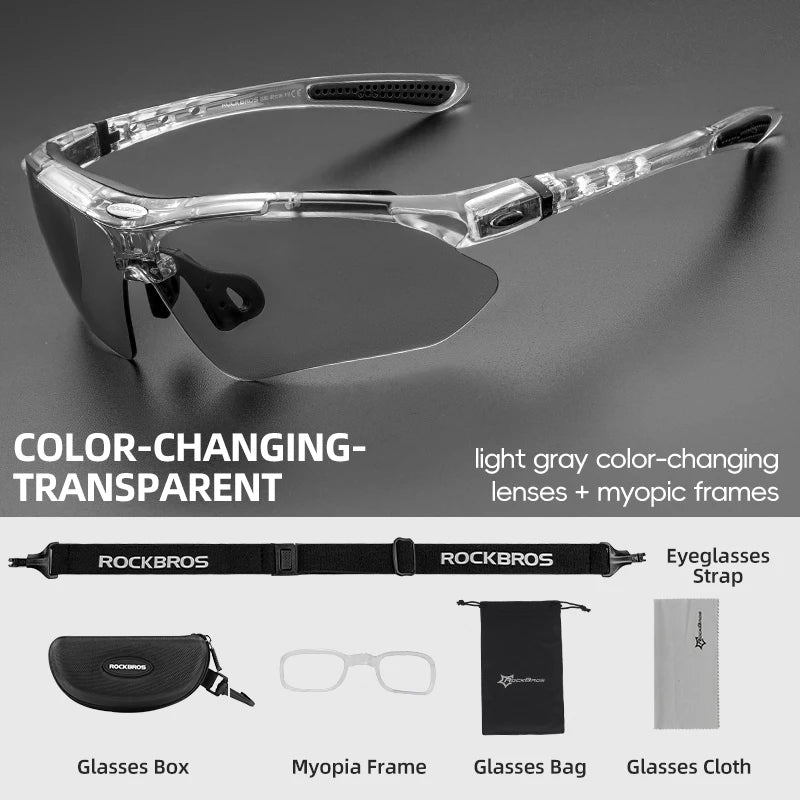 Rockbros Cycling Photochromic Sunglasses With UV400 Protection Lens