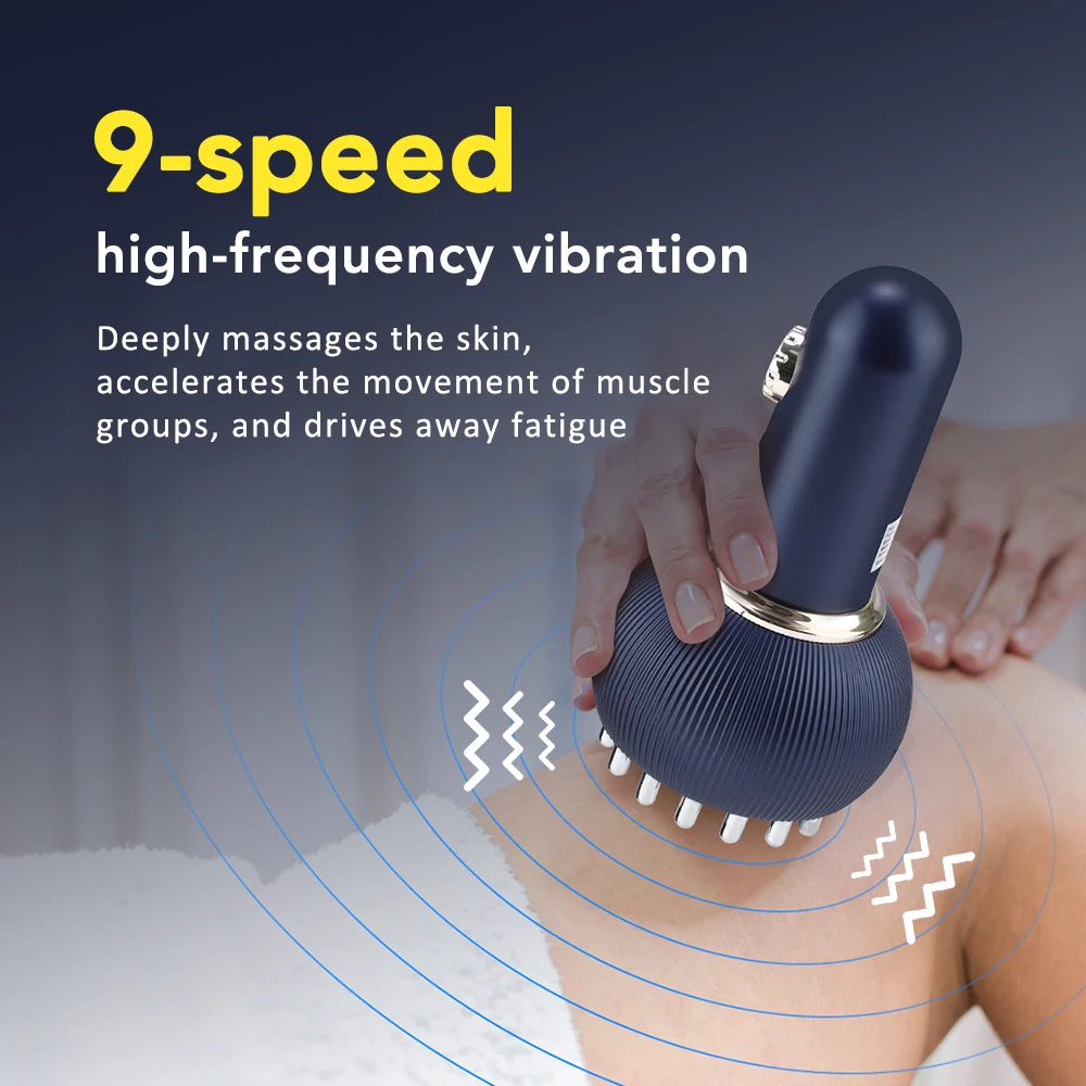 PASTSKY Heated EMS Body Massager Brush For Muscle Relaxation