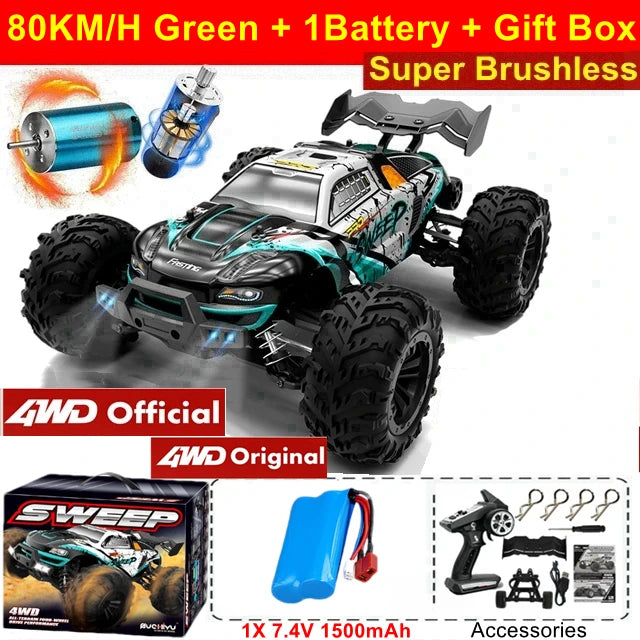 4WD Off Road Remote Control Car High Speed Brushless Buggy