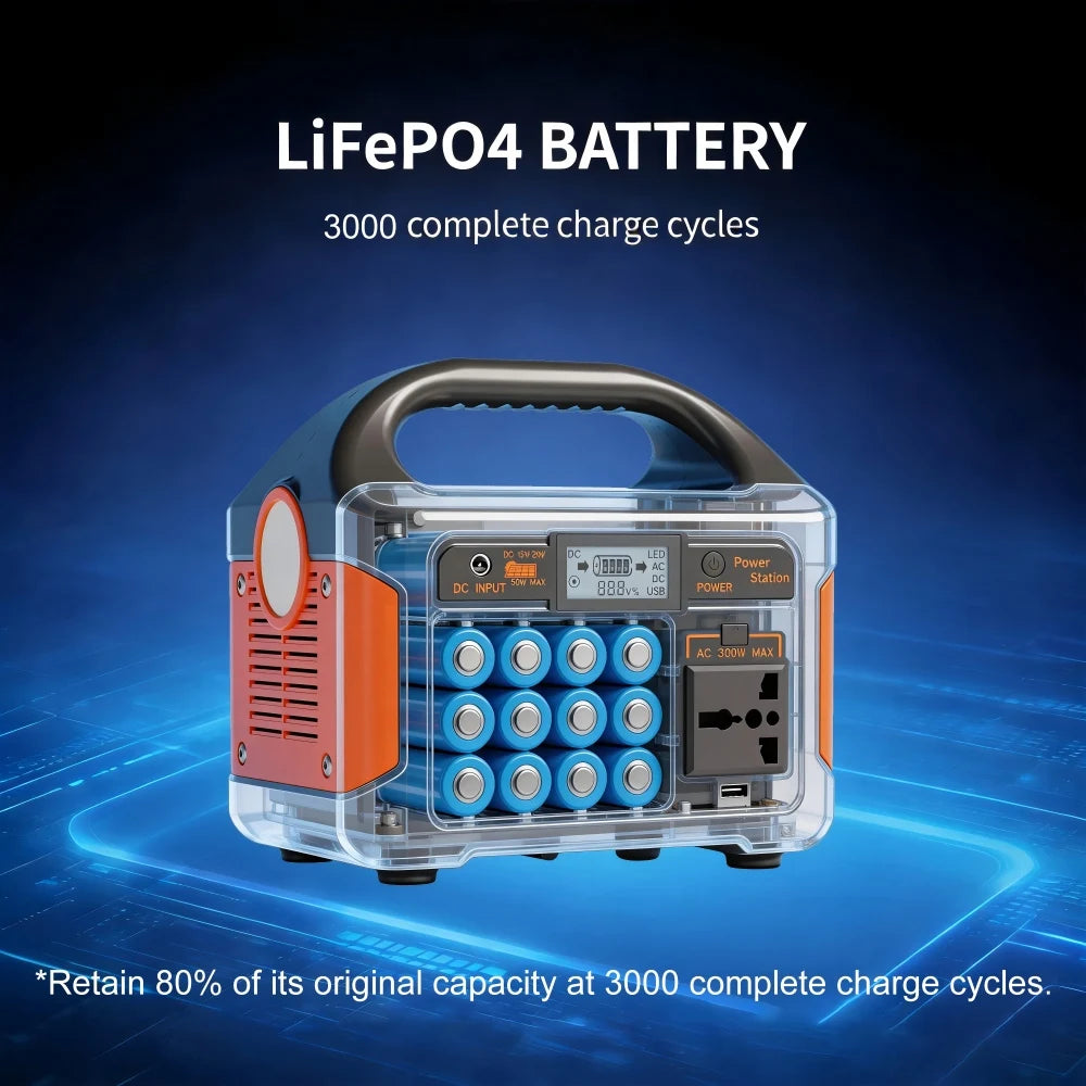 GaiaRay 300W 460Wh LiFePO4 Portable Power Station Generator