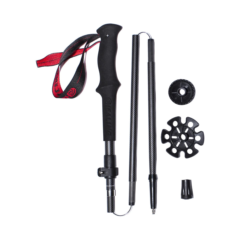 Okhealing Damping Carbon Fiber Trekking Poles Folding Telescopic Hiking