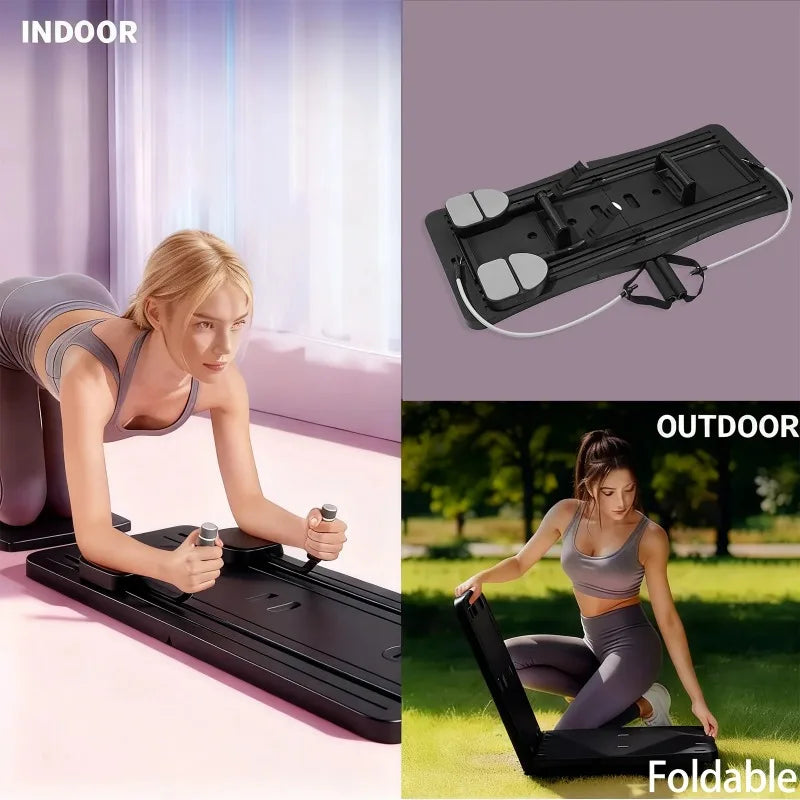 Foldable Multifunctional Home Workout Board With Resistance Bands And Handles