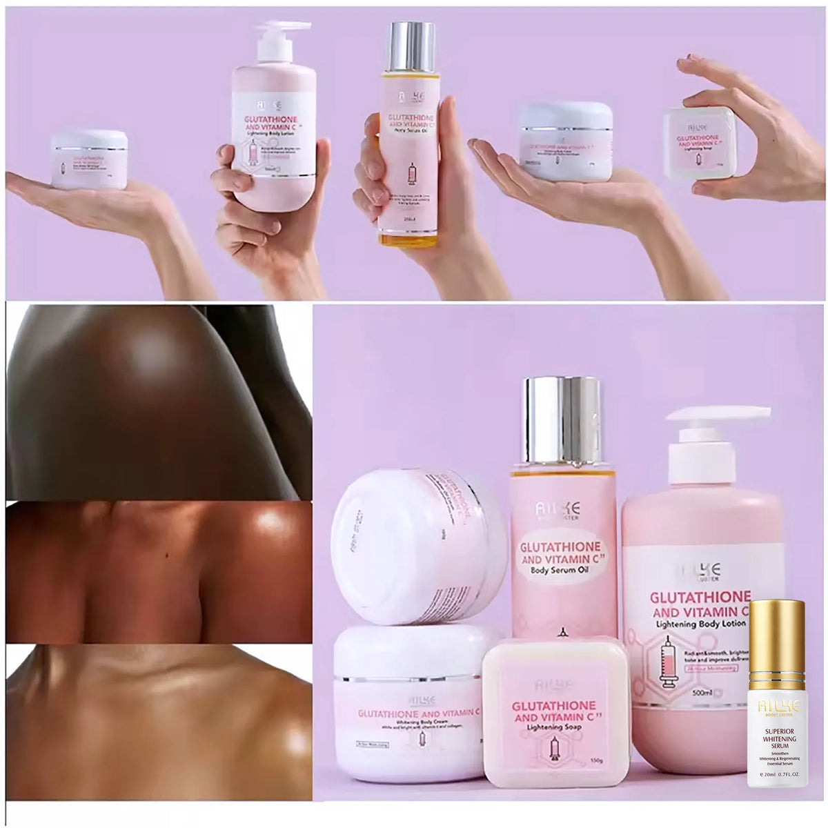 AILKE Vitamin C Glutathione Brightening Lotion for Even Skin Tone