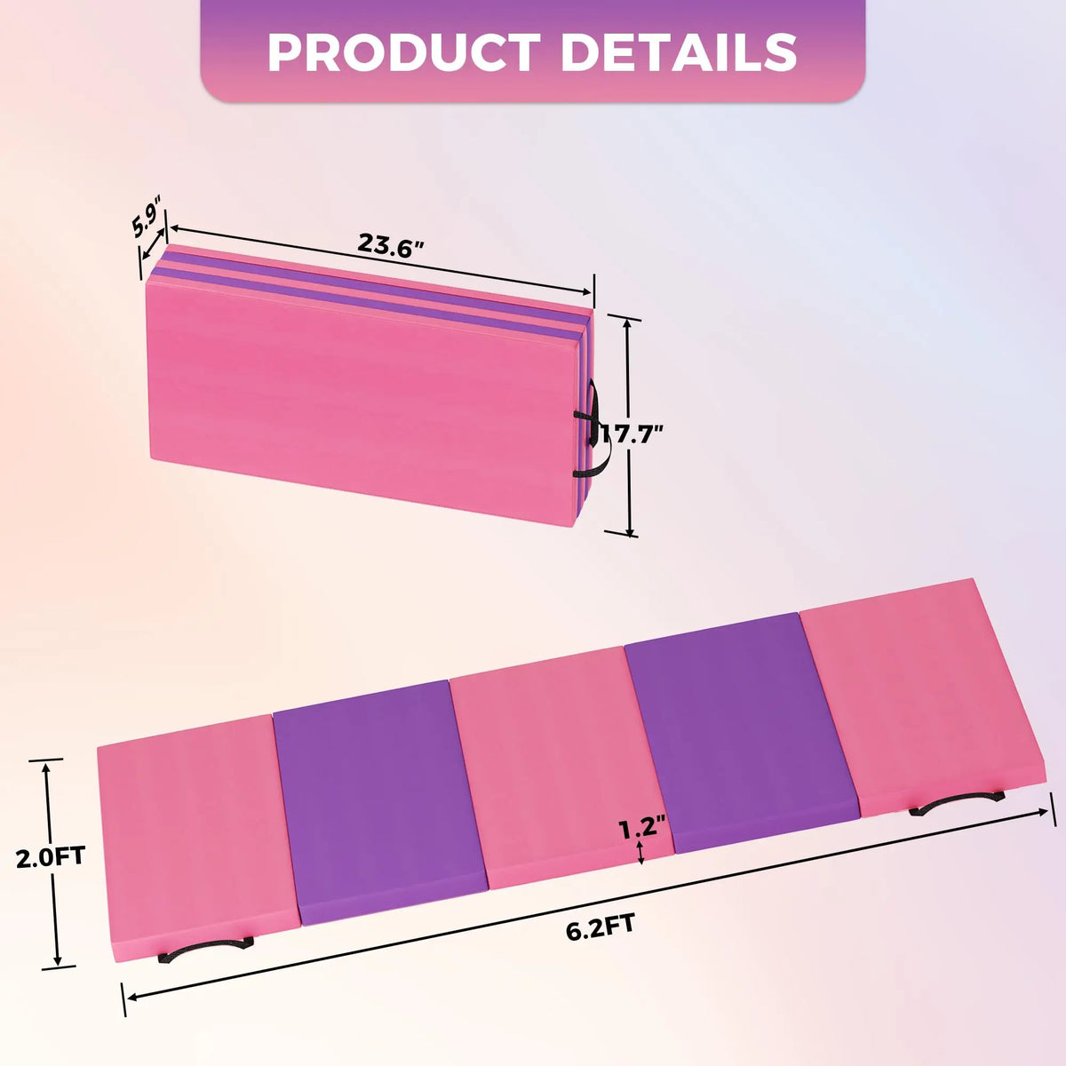 HiMISS Thick Foldable Gymnastics Exercise Mat For Home Training