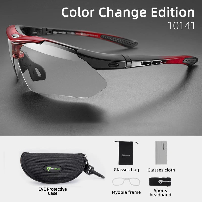 Rockbros Cycling Photochromic Sunglasses With UV400 Protection Lens