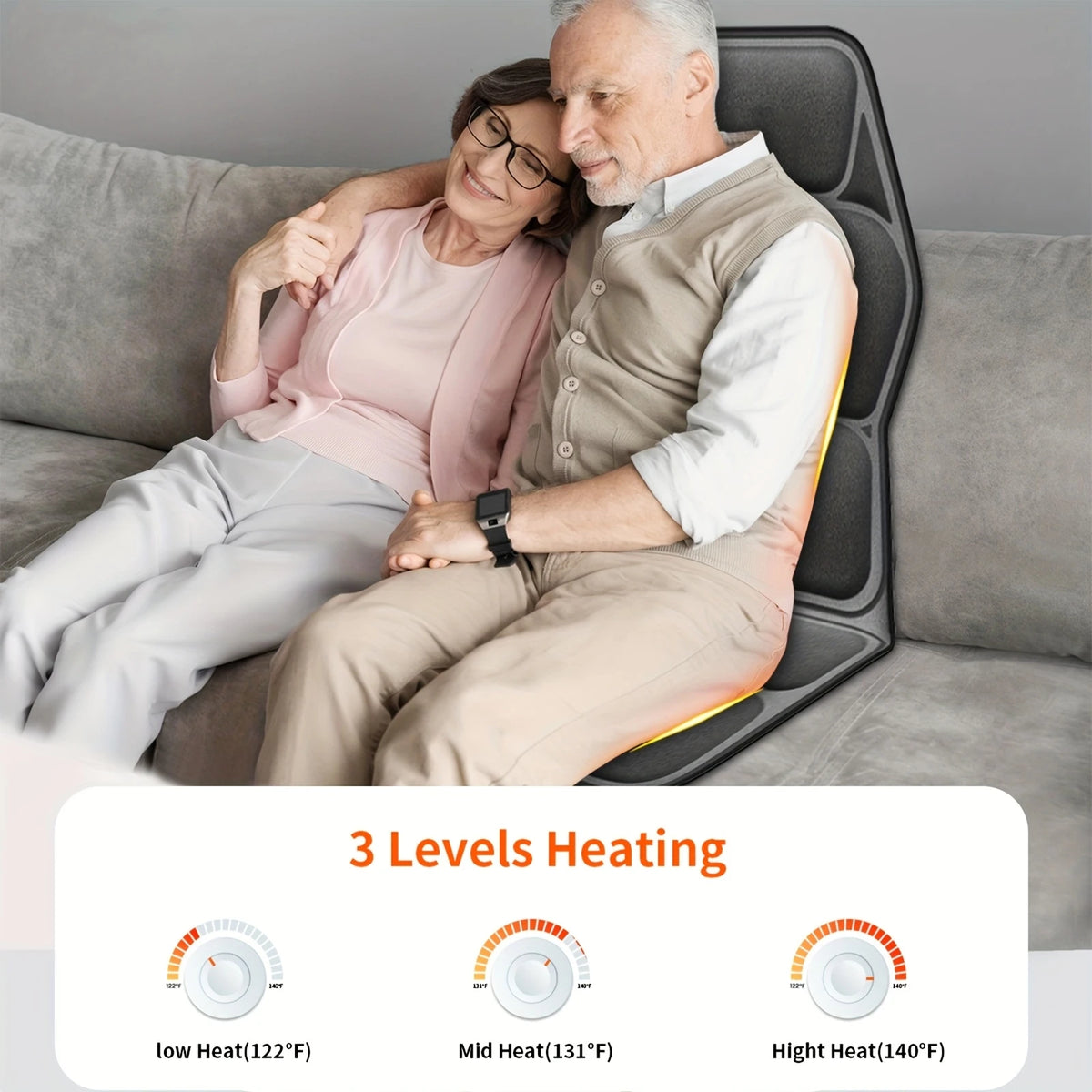 Ekmoey Massage Seat Cushion With Vibration And Heating Pad