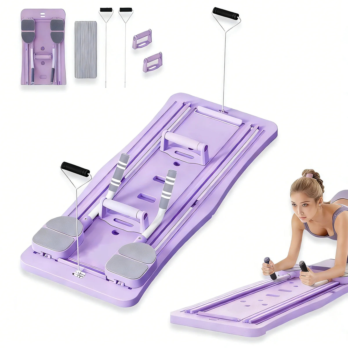 Foldable Multifunctional Home Workout Board With Resistance Bands And Handles