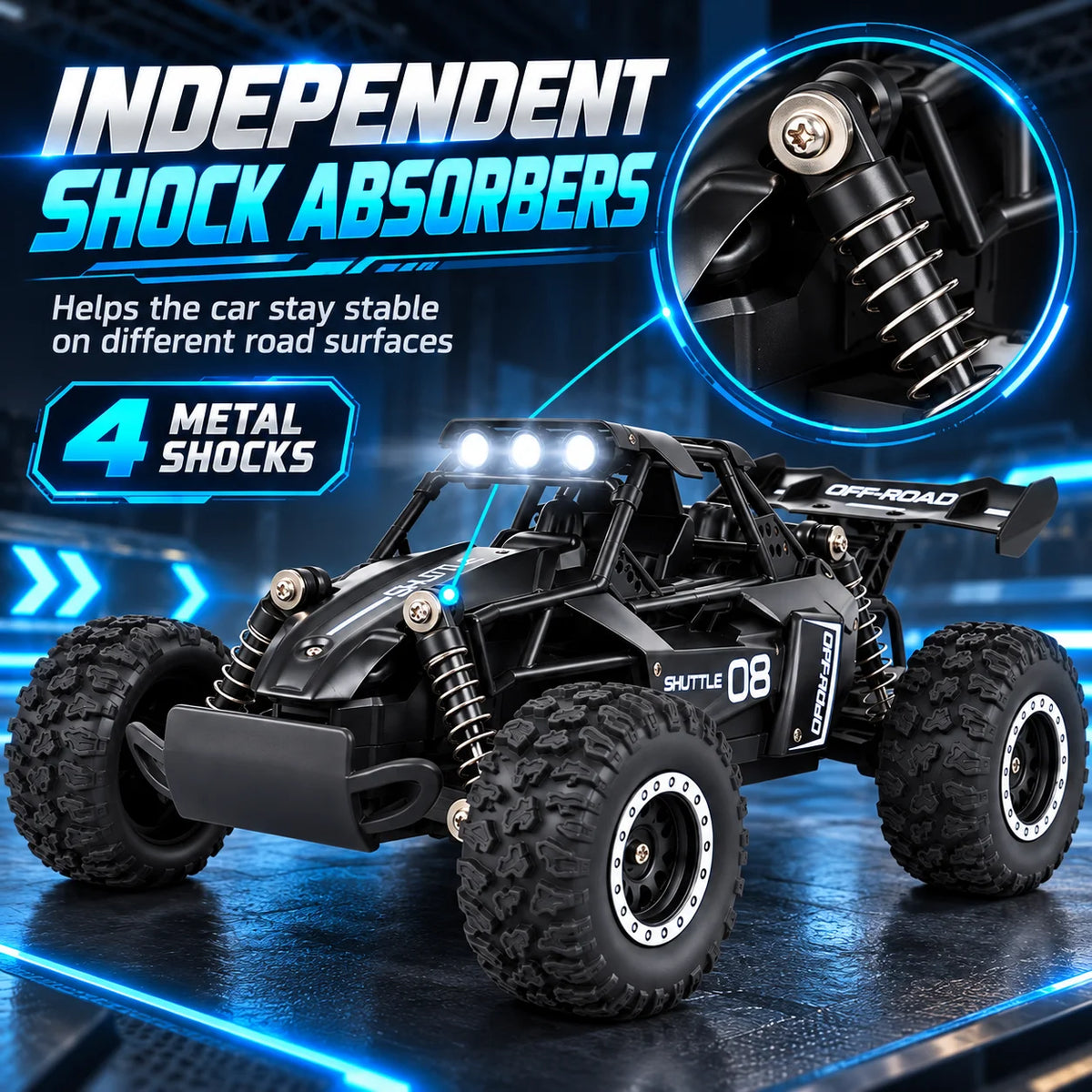 ZNLYRION Remote Control Off Road Racing Buggy With LED Lights